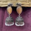 Gajraj Jhumka Silver - Orange