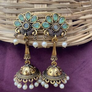 Lavanya Jhumka Sea Green