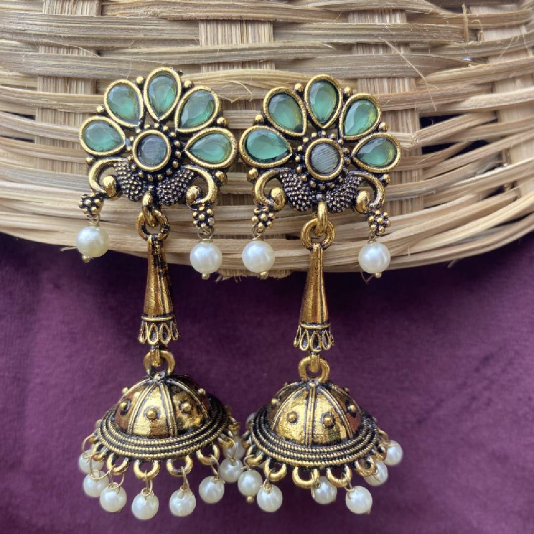 Lavanya-Jhumka-Sea-Green