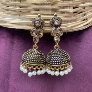 Pearl Drop Jhumka Golden