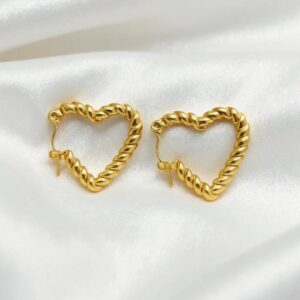 Twisted Open Heart Hoop