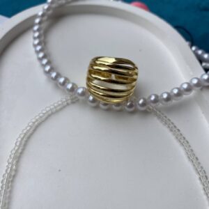 Oval Ribbed Ring