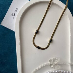 Three Black Square Snake Chain